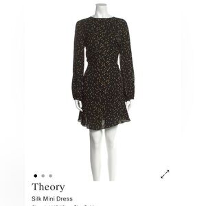 Theory Silk Long Sleeve Dress